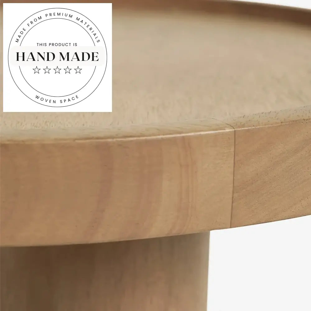 Modern Nordic Solid Wood Round Tray Living Room Side Table