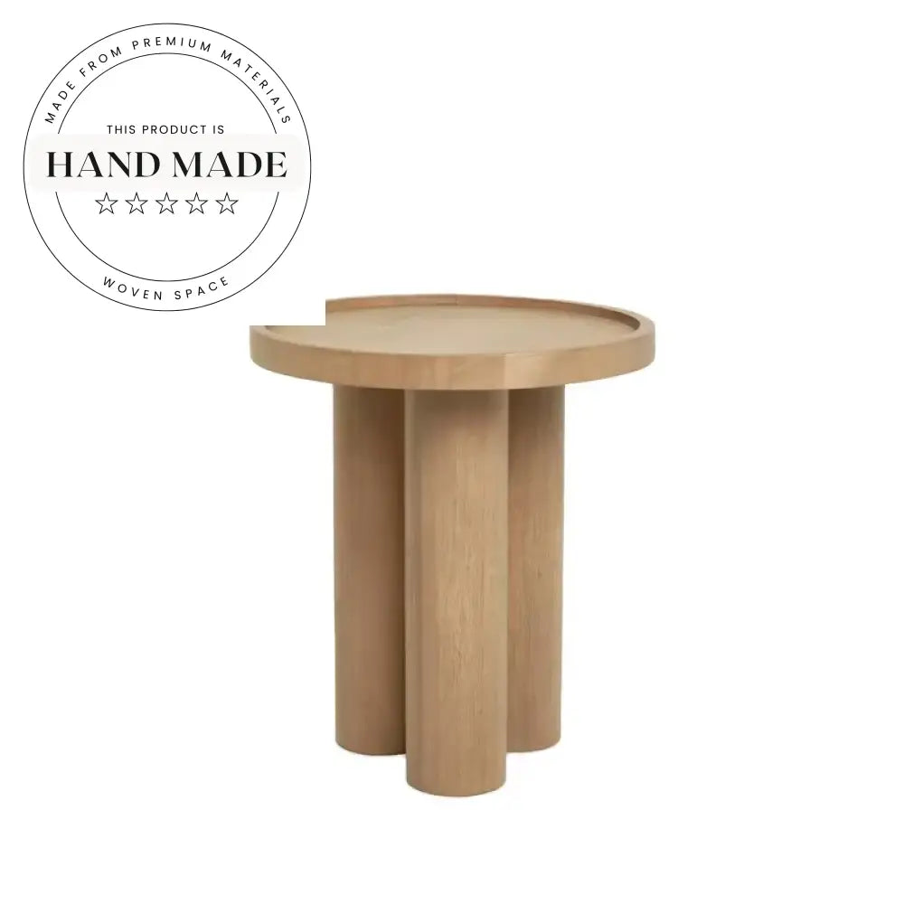 Modern Nordic Solid Wood Round Tray Living Room Side Table