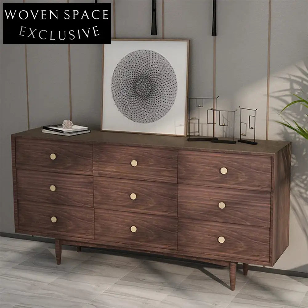 Modern Nordic Solid Wood Sideboard Entryway Storage Cabinet with Doors