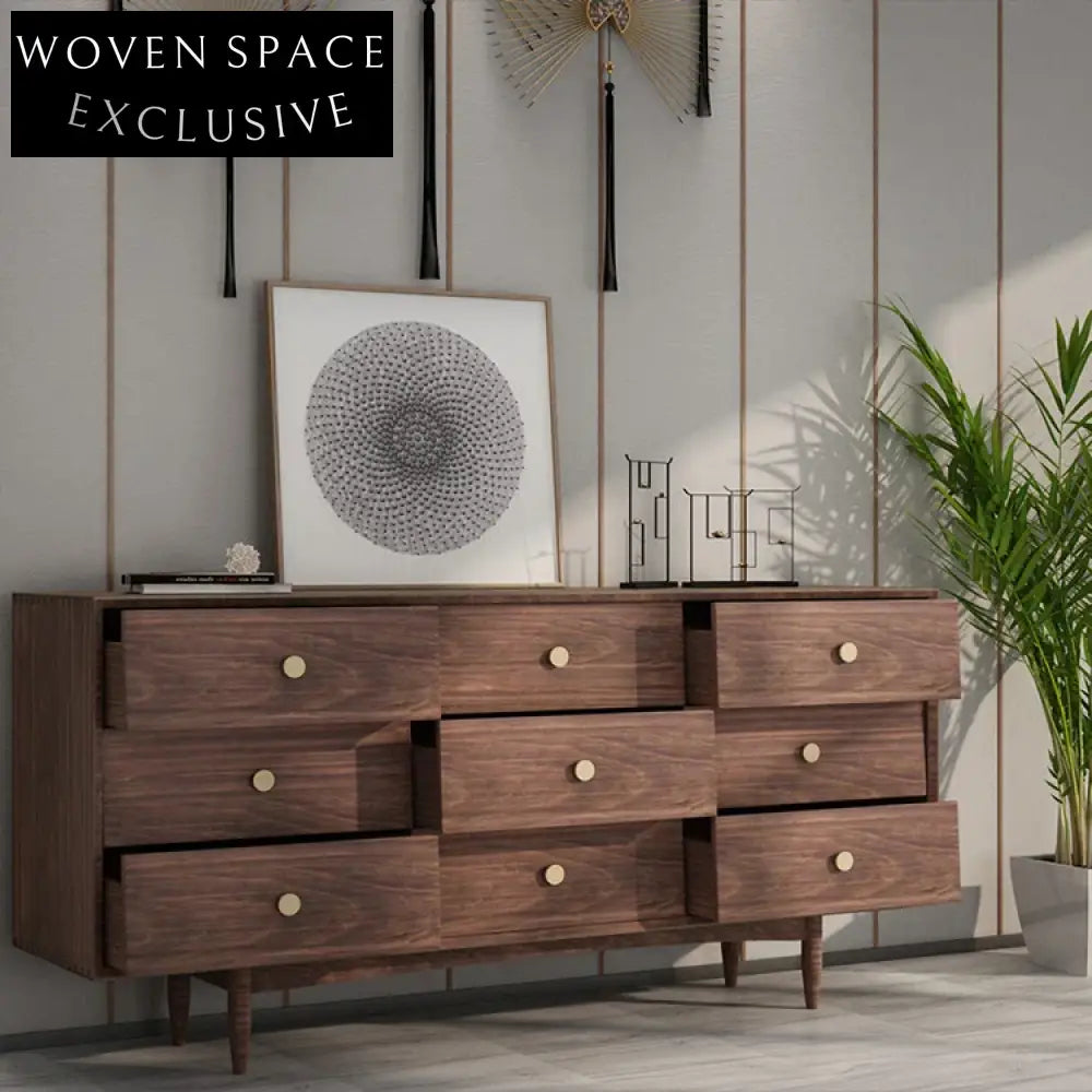Modern Nordic Solid Wood Sideboard Entryway Storage Cabinet with Doors