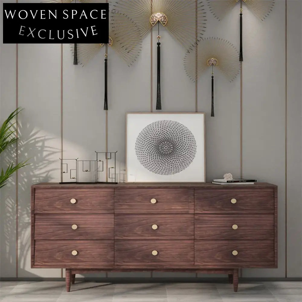 Modern Nordic Solid Wood Sideboard Entryway Storage Cabinet with Doors