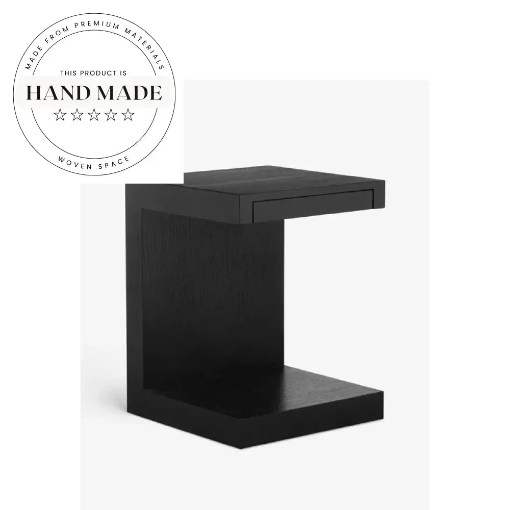 Modern Nordic Solid Wood Walnut Finish 40cm Square Side Table