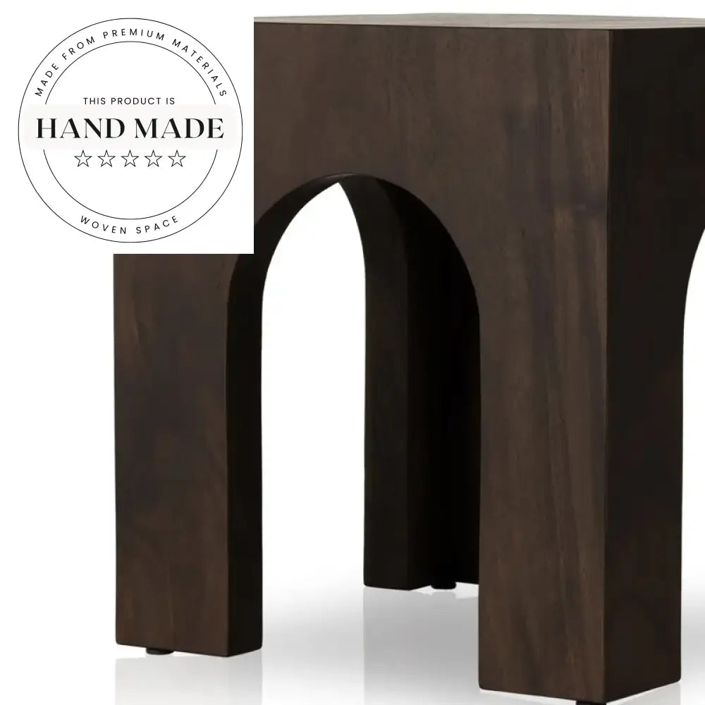 Modern Nordic Square Dark Wood Sofa Corner End Side Table