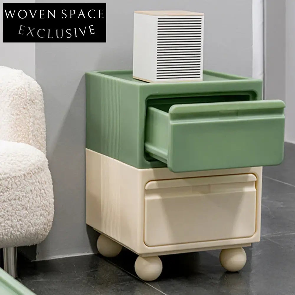 Modern Nordic Square Plastic Storage Cabinet with Single Drawer