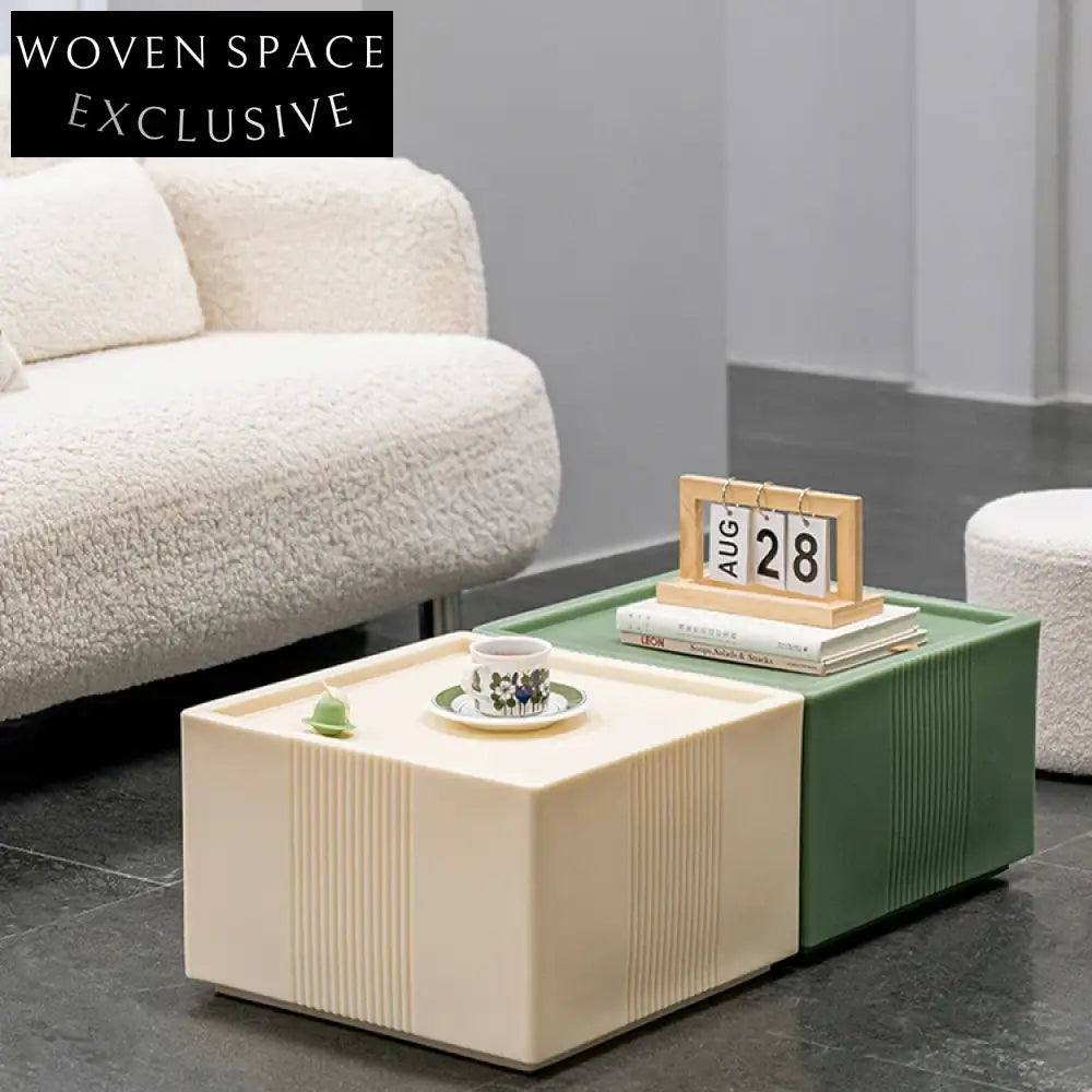 Modern Nordic Square Plastic Storage Cabinet with Single Drawer