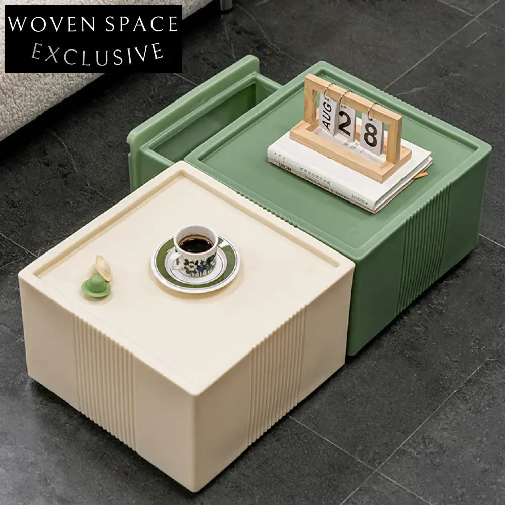 Modern Nordic Square Plastic Storage Cabinet with Single Drawer