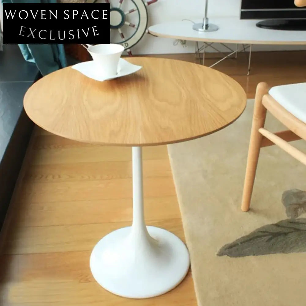 Modern Nordic Square Solid Wood Dining Table with Fiberglass Base