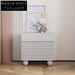 Modern Nordic Square Solid Wood Plywood Nightstand Bedside End Table