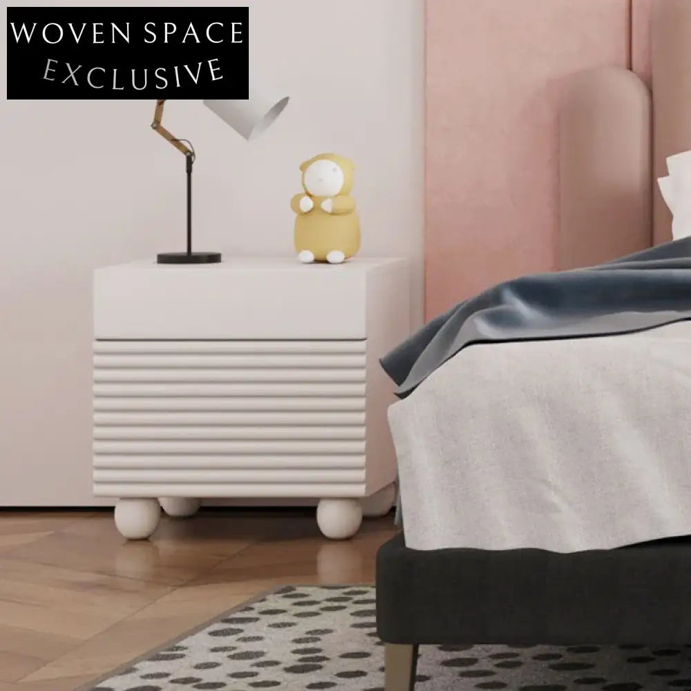 Modern Nordic Square Solid Wood Plywood Nightstand Bedside End Table