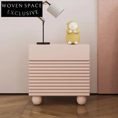 Modern Nordic Square Solid Wood Plywood Nightstand Bedside End Table