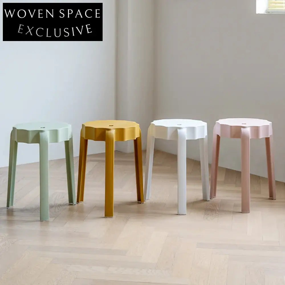 Modern Nordic Stackable Round Plastic Dining & Home Stool