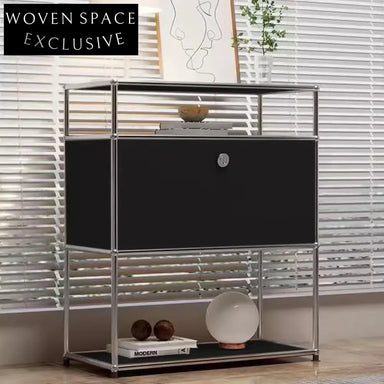 Modern Nordic Stainless Steel Console Cabinet - Versatile Storage Sideboard for Home