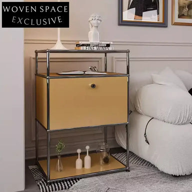 Modern Nordic Stainless Steel Console Cabinet - Versatile Storage Sideboard for Home