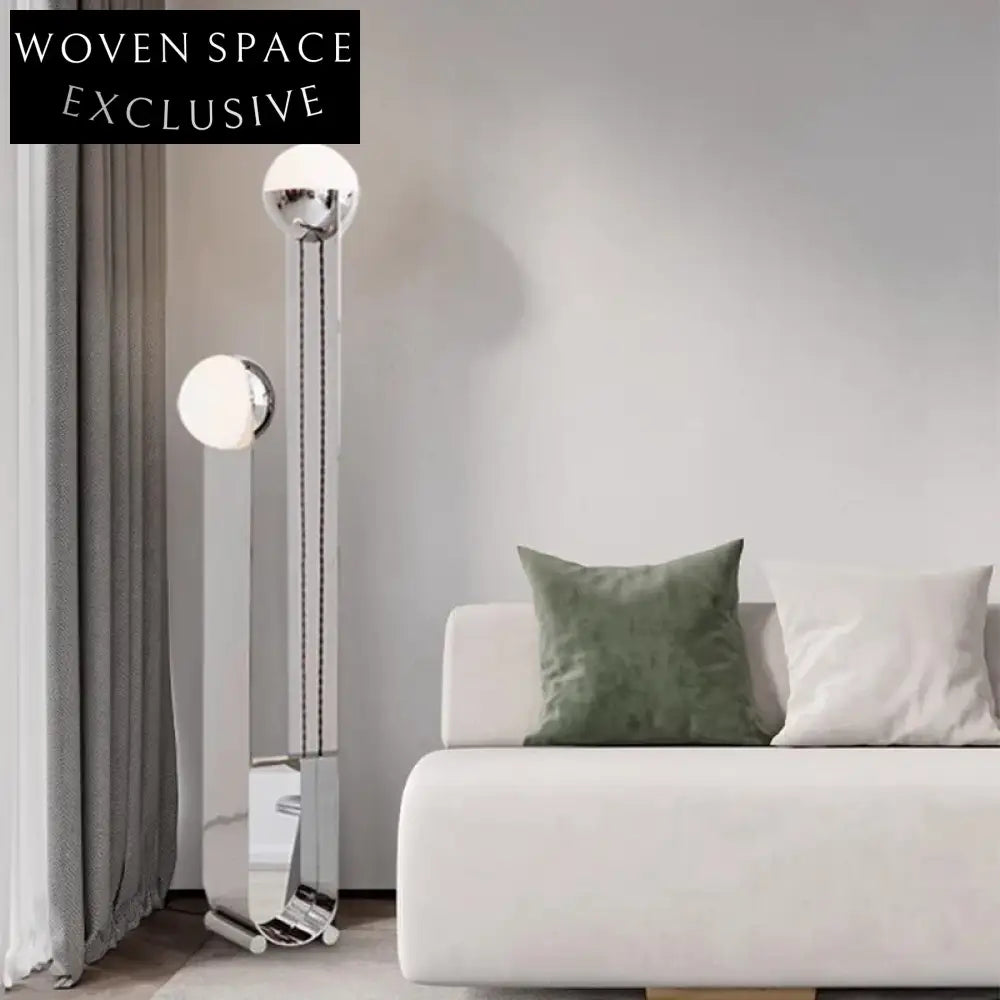 Modern Nordic Stainless Steel LED Floor Lamp, Elegant Corner Living Room Lighting