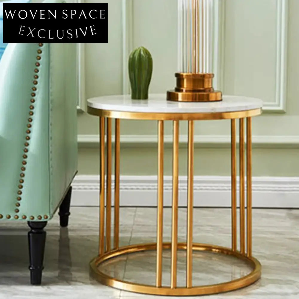 Modern Nordic Stainless Steel Marble Coffee Table - Rectangular and Round Styles