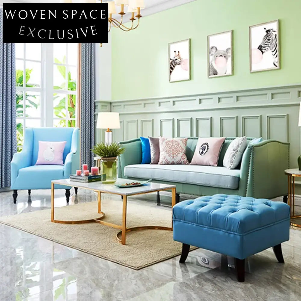 Modern Nordic Stainless Steel Marble Coffee Table - Rectangular and Round Styles