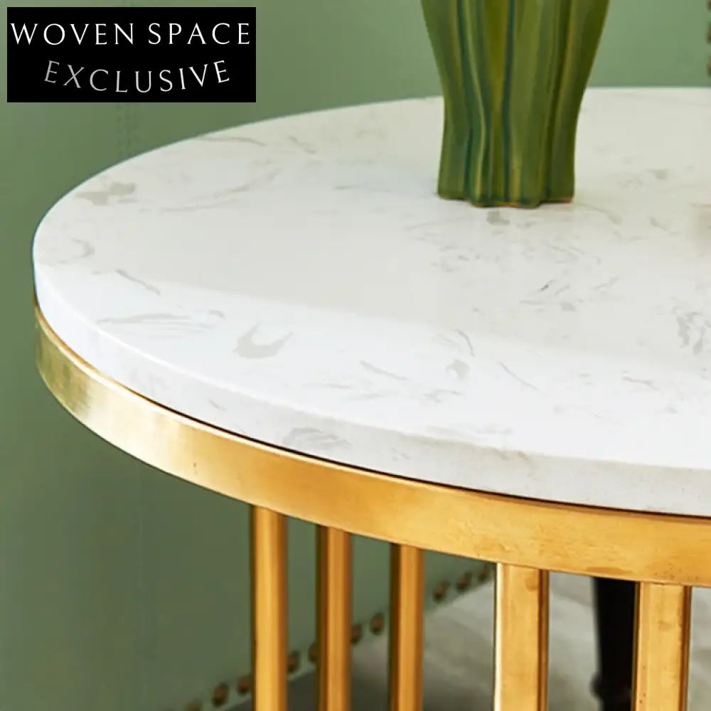 Modern Nordic Stainless Steel Marble Coffee Table - Rectangular and Round Styles