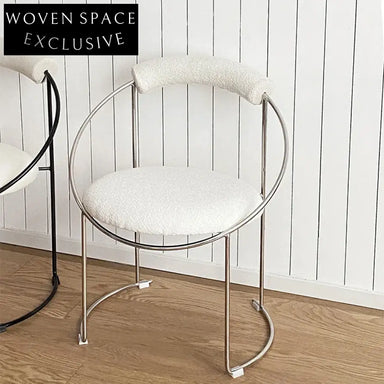 Modern Nordic Stainless Steel Upholstered Metal Leisure Dining Side Chair