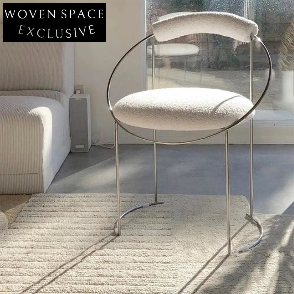 Modern Nordic Stainless Steel Upholstered Metal Leisure Dining Side Chair