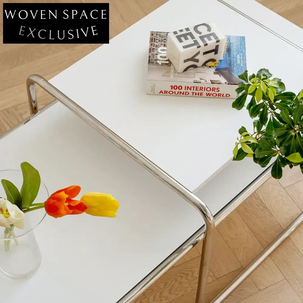 Modern Nordic Stainless Wood Top Combination Living Room Coffee Table Set