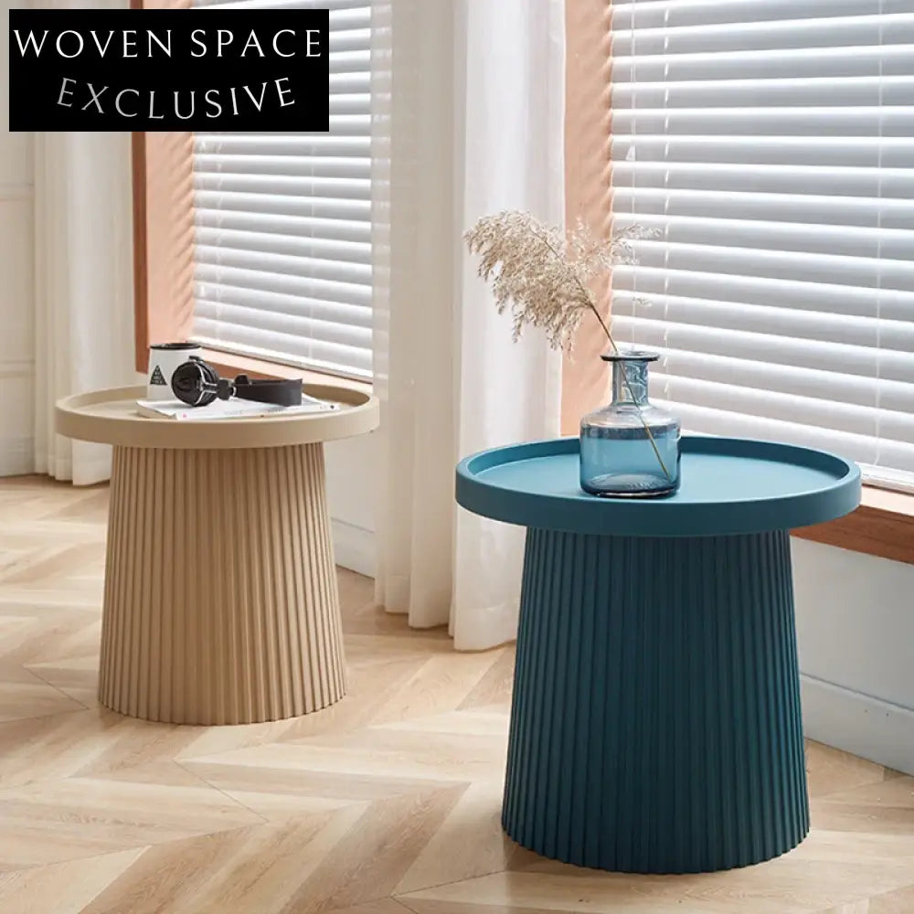 Modern Nordic Style Colorful Round Durable Plastic Coffee Table Sofa Side