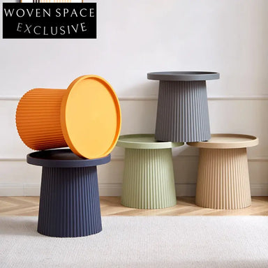 Modern Nordic Style Colorful Round Durable Plastic Coffee Table Sofa Side