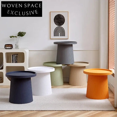 Modern Nordic Style Colorful Round Durable Plastic Coffee Table Sofa Side