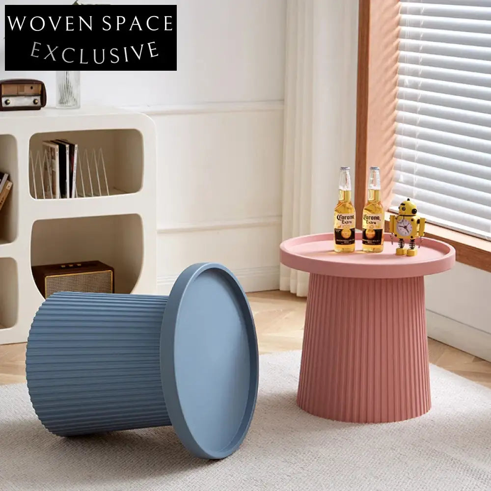 Modern Nordic Style Colorful Round Durable Plastic Coffee Table Sofa Side