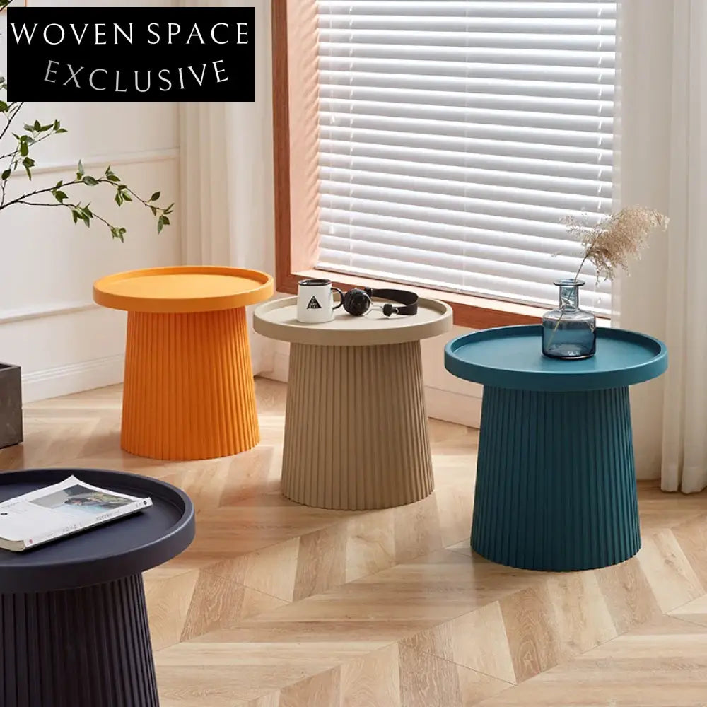 Modern Nordic Style Colorful Round Durable Plastic Coffee Table Sofa Side