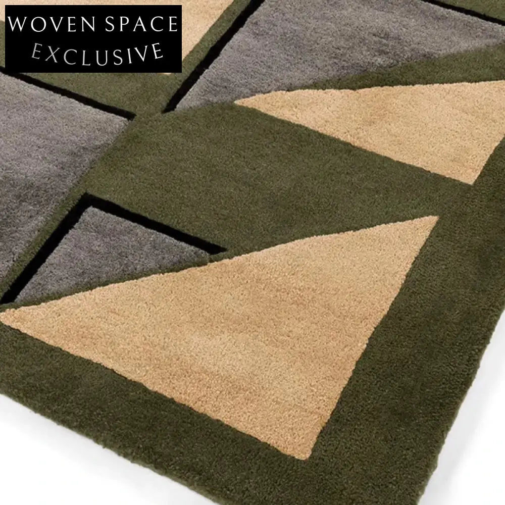 Modern Nordic Style Geometric Polyester Area Rug - Thick 13mm Rectangular Carpet