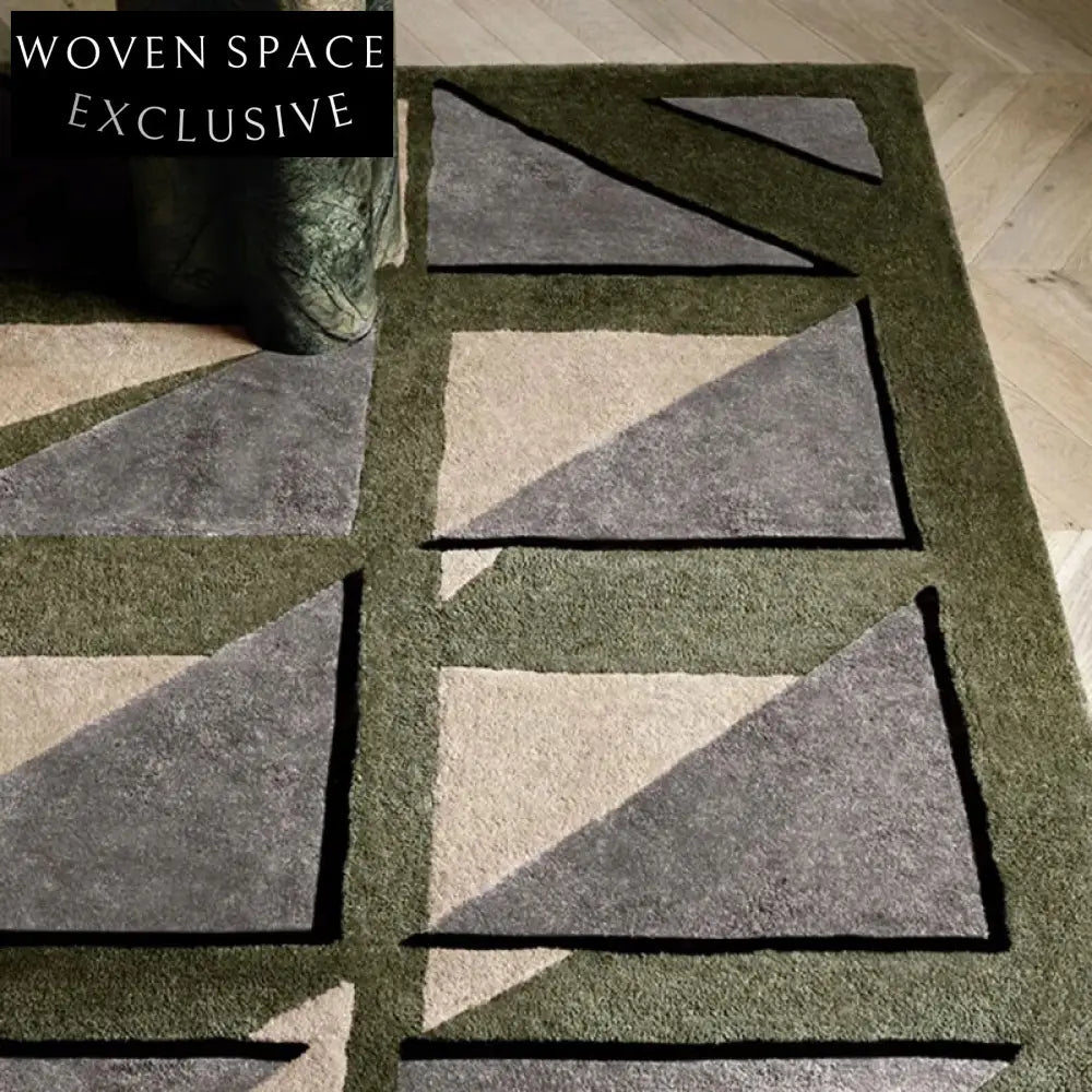 Modern Nordic Style Geometric Polyester Area Rug - Thick 13mm Rectangular Carpet