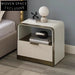 Modern Nordic Style Leather Nightstand with Drawer, Elegant Bedroom Side Table