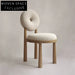 Modern Nordic Style Teddy Fabric High Back Upholstered Wood Dining Chair