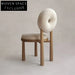 Modern Nordic Style Teddy Fabric High Back Upholstered Wood Dining Chair