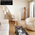 Modern Nordic Style Teddy Fabric High Back Upholstered Wood Dining Chair