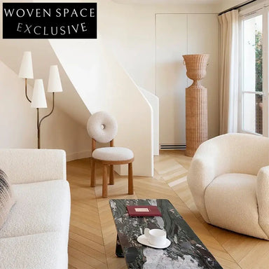 Modern Nordic Style Teddy Fabric High Back Upholstered Wood Dining Chair