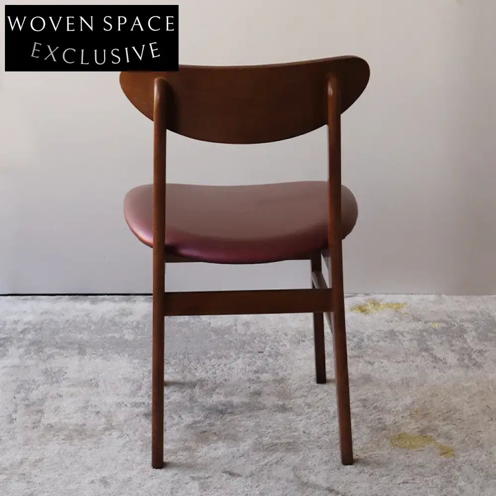 Modern Nordic Style Wooden Dining Chair with PU Leather Seat for Restaurant Home