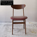 Modern Nordic Style Wooden Dining Chair with PU Leather Seat for Restaurant Home