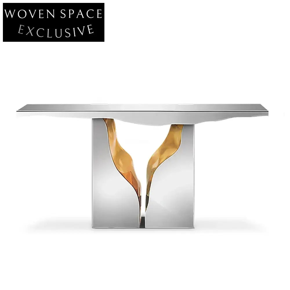 Modern Nordic T-Shape Black Metal Gold Console Table for Hallway Bedroom