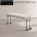 Modern Nordic Teddy Boucle Fabric Long Bench Ottoman with Metal Legs
