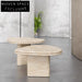 Modern Nordic Travertine Marble Round Corner Durable Living Room Coffee Table