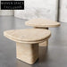 Modern Nordic Travertine Marble Round Corner Durable Living Room Coffee Table