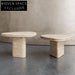Modern Nordic Travertine Marble Round Corner Durable Living Room Coffee Table