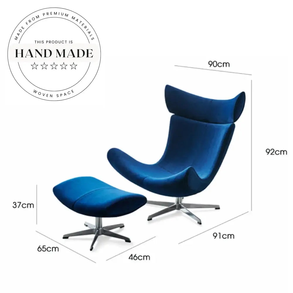 Modern Nordic Tufted Velvet Fabric Foldable Casual Lounge Chair