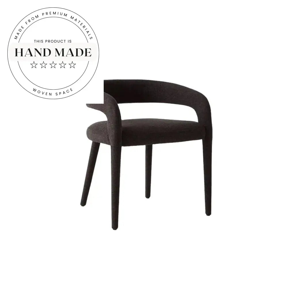 Modern Nordic Upholstered Performance Fabric Dining Armchair with Backrest