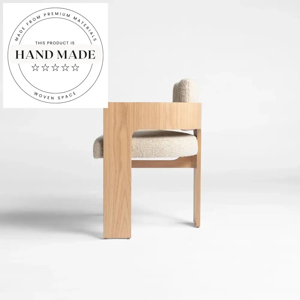 Modern Nordic Upholstered Solid Wood Dining Armchair for Hotel, Restaurant, Home