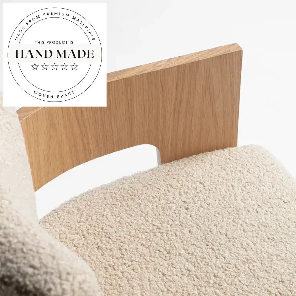 Modern Nordic Upholstered Solid Wood Dining Armchair for Hotel, Restaurant, Home