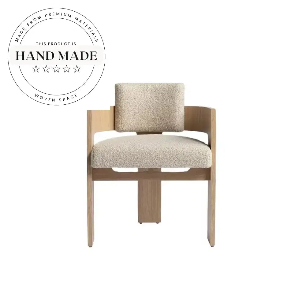 Modern Nordic Upholstered Solid Wood Dining Armchair for Hotel, Restaurant, Home