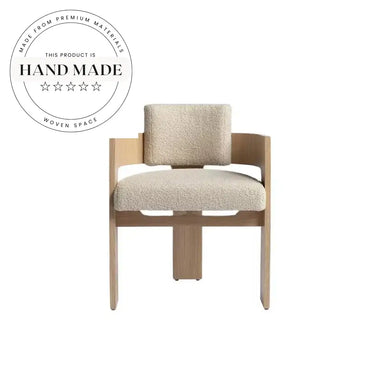 Modern Nordic Upholstered Solid Wood Dining Armchair for Hotel, Restaurant, Home