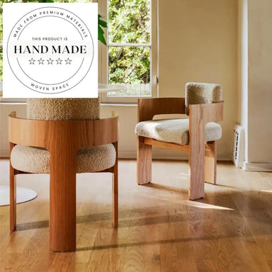 Modern Nordic Upholstered Solid Wood Dining Armchair for Hotel, Restaurant, Home